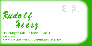 rudolf hiesz business card